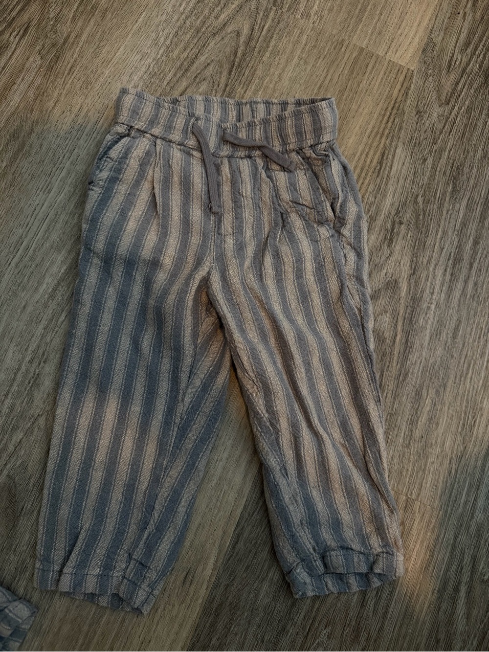 Rylee + Cru Blue and Gray Striped Joggers